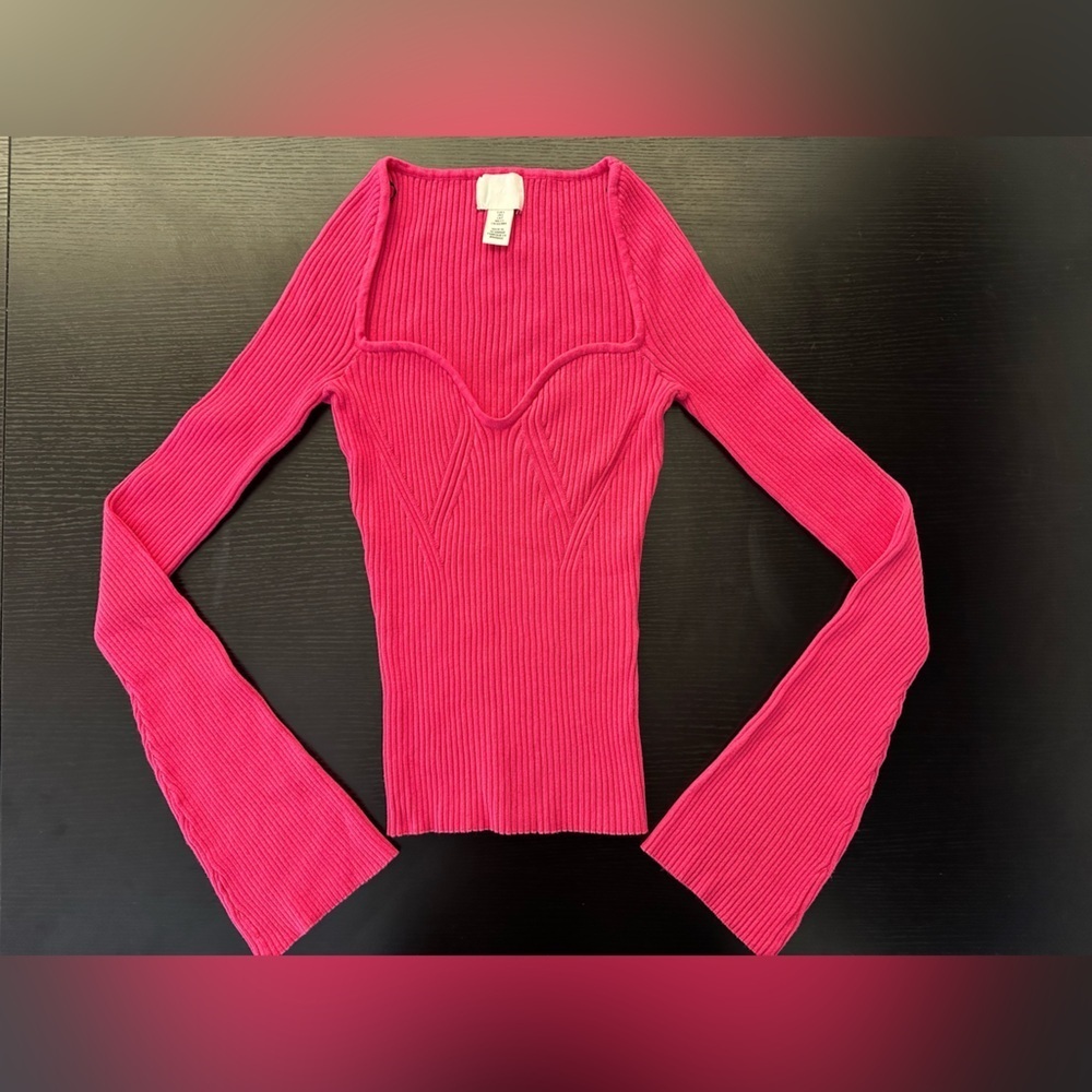 H&M Fuchsia Ribbed Bodysuit